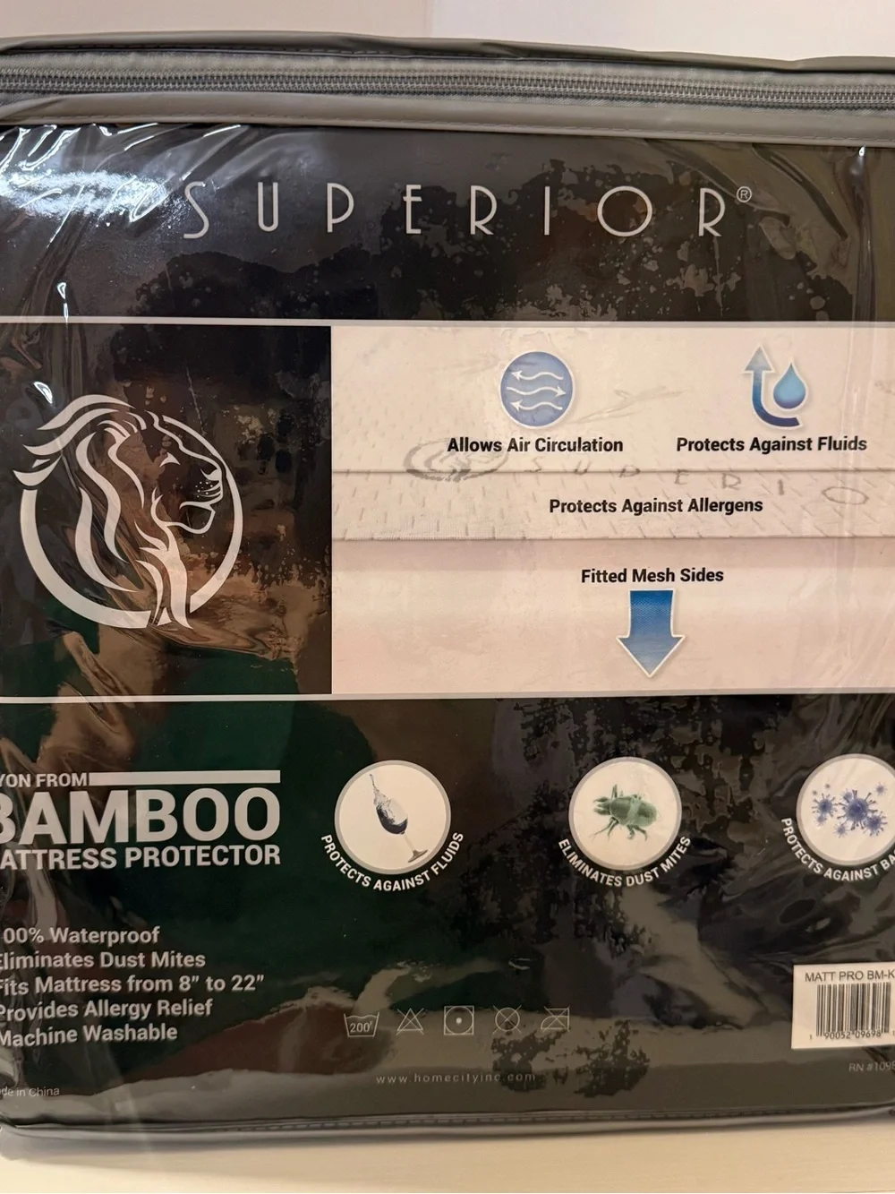 NIP Superior Bamboo Mattress Protector King Waterproof Hypoallergenic